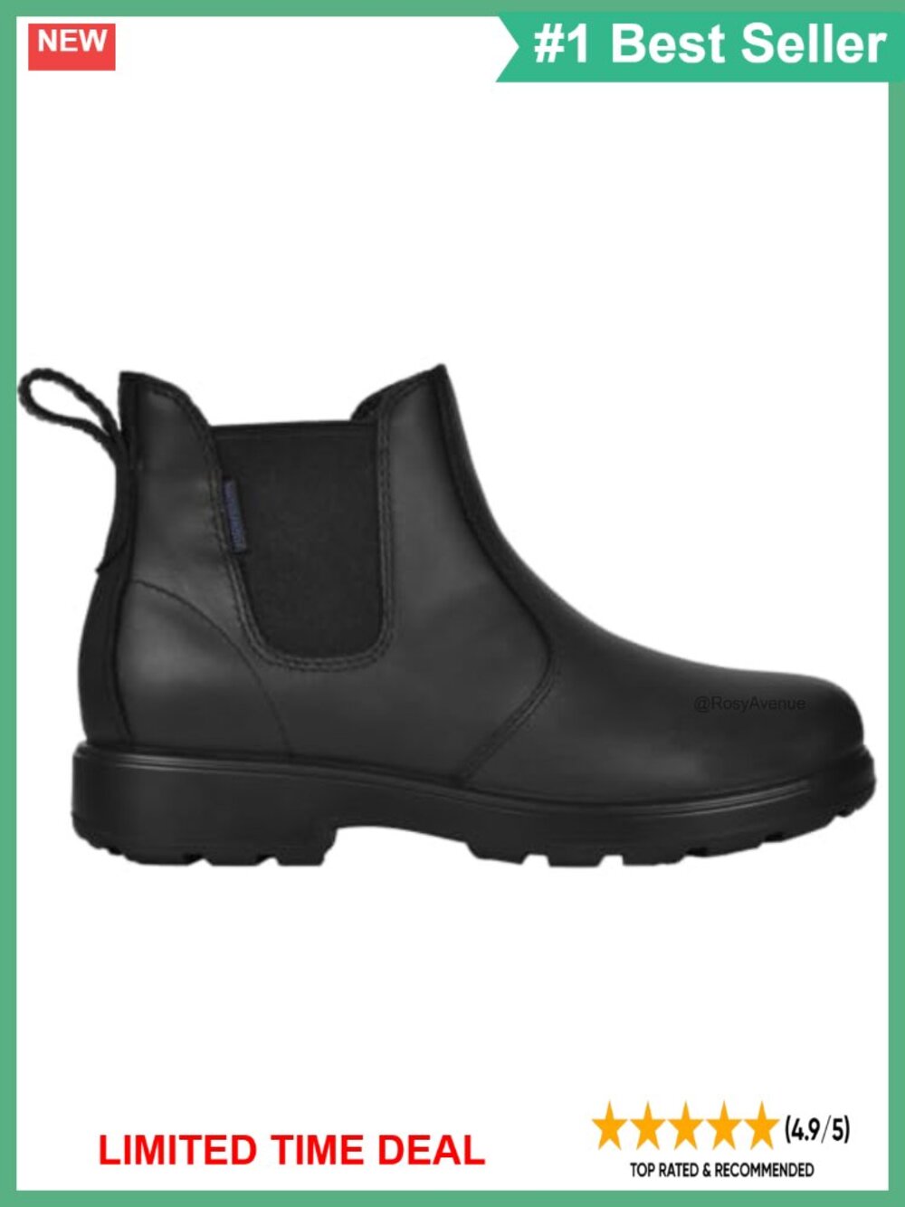 Waterproof Leather Chelsea Ankle Boots Rubber Outsole
